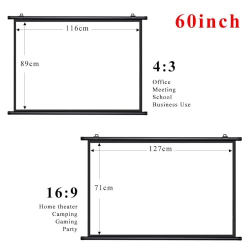Pantalla Manual Retráctil de Proyección HD 60'' 16:9 miniatura 2