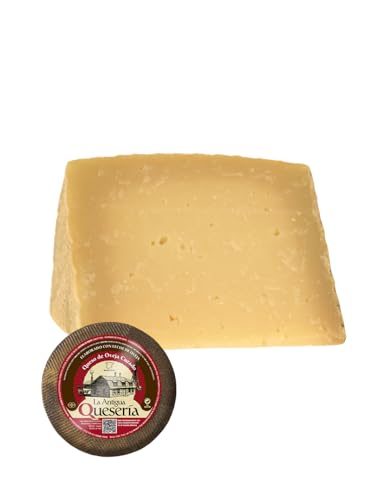 La Antigua Quesería - Queso de Oveja Curado Artesano - CUÑA DE 375g (Aprox) - Elaborado en Toledo - 100% Leche Pasteurizada - Mínimo 6 Meses de Curación.