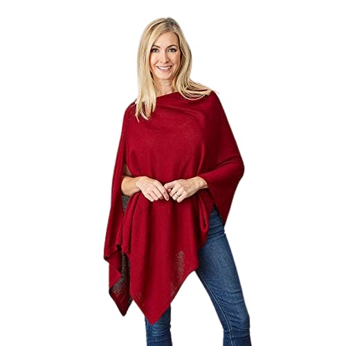 Image of Hadley Wren Women's Classic Colorblock Everyday Cotton Poncho, Black Solid Solid