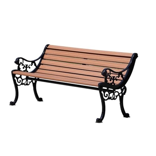 YGER JZGB Banco Jardin Exterior, Banco Terraza Jardín, para Patio, Patas de Hierro Fundido, Resistente al Desgaste y A la Oxidación, Se Puede Fijar al Suelo, Capacidad de 500 kg