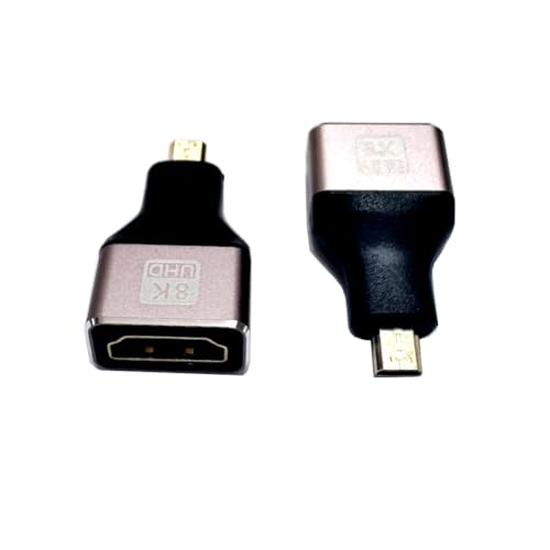 Adaptador micro HDMI a HDMI 8K de 2 piezas para conectar la cámara al monitor