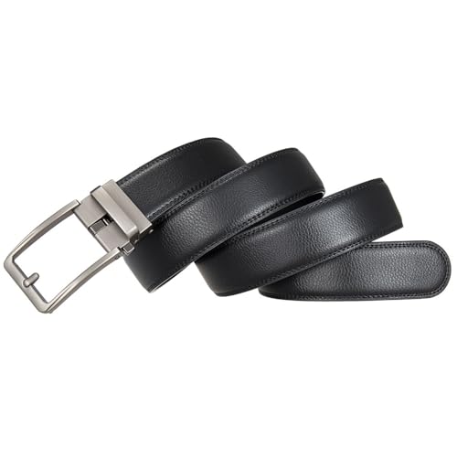 Men's Luxury Genuine Leather Belt With Automatic Buckle - Fashionable Waist Strap For Jeans, 47.2in/120cm3