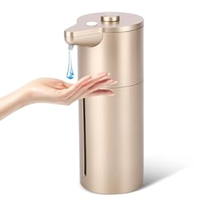 Automatic Soap Dispenser,Simplicity 15 Adjustable Touchless Hand Soap Dispenser,12.5OZ Dish Soap Dispenser Kitchen Bathroom,Auto Soap Dispenser Hands Free Gold