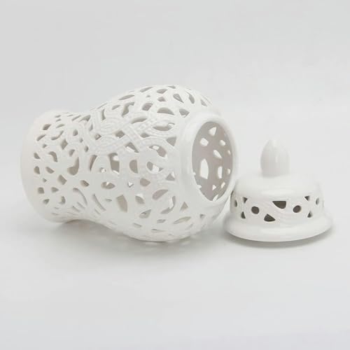 Pot de gingembre rétro blanc vase décoration maison en céramique - 6