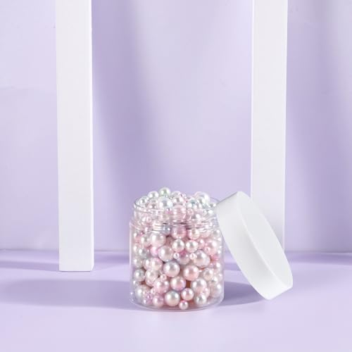 50 Pack 4 OZ Plastic Jars Round Clear Cosmetic Container with White Lids, Eternal Moment Slime Jars for Lotion, Cream, Ointments, Makeup, Eye shadow, Rhinestone, Samples, Pot, Travel Storage