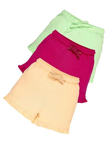 Image of KiddoPanti Girls 100% Cotton Bottom Hem Frill Hot Shorts