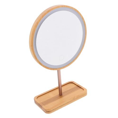 Espejo de maquillaje con luz LED y bandeja Outanaya