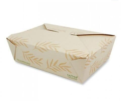 World Centric #3 No Tree Folded Takeout Containers, 65 oz., 6.25-inch x 8.7-inch x 2.5-inch, Natural, Sugarcane, 200/Carton (TONT3)