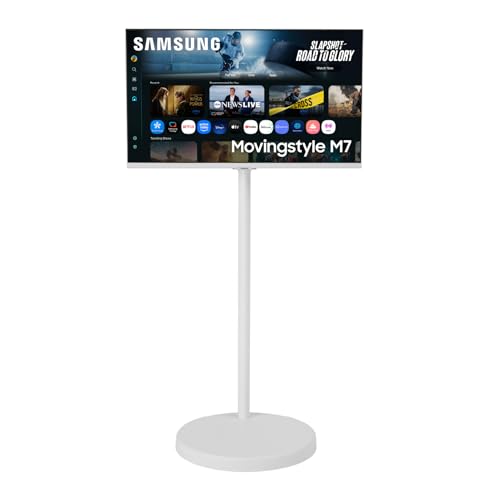 Samsung Movingstyle M7 M70F 4K UHD Smart Monitor with Adjustable Rolling Stand, Samsung Vision AI, Gaming Hub, AI Picture Optimizer, SmartThings, Knox Security, One UI Tizen, Airplay, F-LS32FM70-MSR