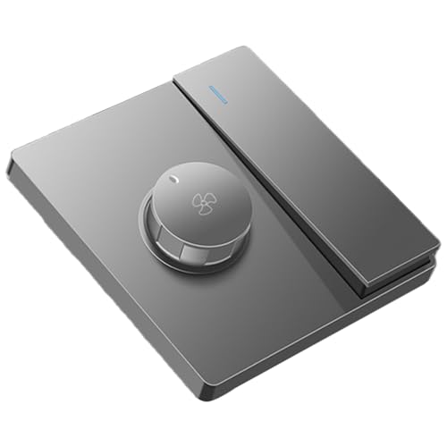 Gissroys Moderno controlador de velocidad de montaje en pared 86 tipo para ventilador de techo, botón de ajuste fácil de 4 colores, ventilador de techo, controlador de velocidad