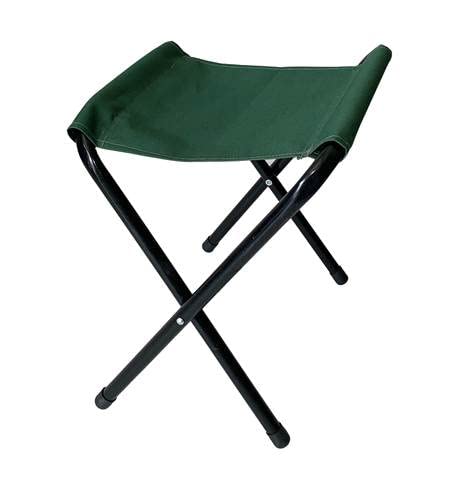 ROXFORM Foldable Camping Stool - Load Capacity up to 100 kg - Lightweight Stool for Adult with Stable Metal Foot - Portable Seat for Fishing Hiking Beach BBQ Picnic & Travel - Green