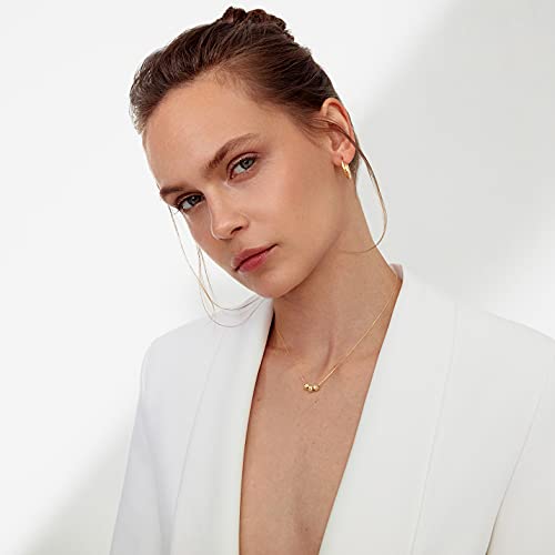 Gelin 14k Solid Gold Three Beads Necklace for Women3