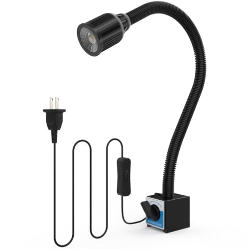 Magnetic Work Light, 1320 Lumens LED Lathe Machine Light with Flexible Gooseneck and Magnetic Base, Shop Tool Lamp for Lathe, Work Bench, Sewing Machine, Grill, Industrial Lightin
