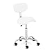 Physa Siège Selle De Cheval Chaise De Bureau Ergonomique Pivotante À roulettes De Coiffure Physa Hamburg White (150 kg Max, H: 60-80 cm, Pivotement sur 360°, Cuir Synthétique, Blanc)