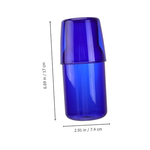 Set de vaso y jarra de vidrio azul 500ml miniatura 2