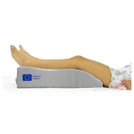 Fushia Medical Care Almohada para Piernas Ortopédica de Espuma Suave y Funda Lavable para Personas con Mala Circulación Sanguínea/Retención de Líquidos en Las Piernas (Terciopelo Gris)