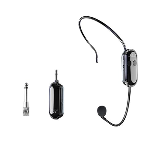Sistemas De Micrófonos Inalámbricos Auriculares Inalámbricos 2.4 GHz Mics para Altavoces Amplificador Voz Guías Maestros Instructor Evento Aire Libre Micrófono