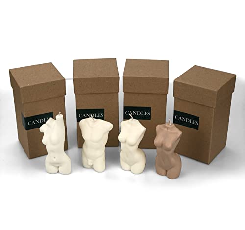 Vela de la diosa femenina | Vela de torso femenino de cera de soja | Vela del cuerpo de la mujer (grande, blanco) Cover