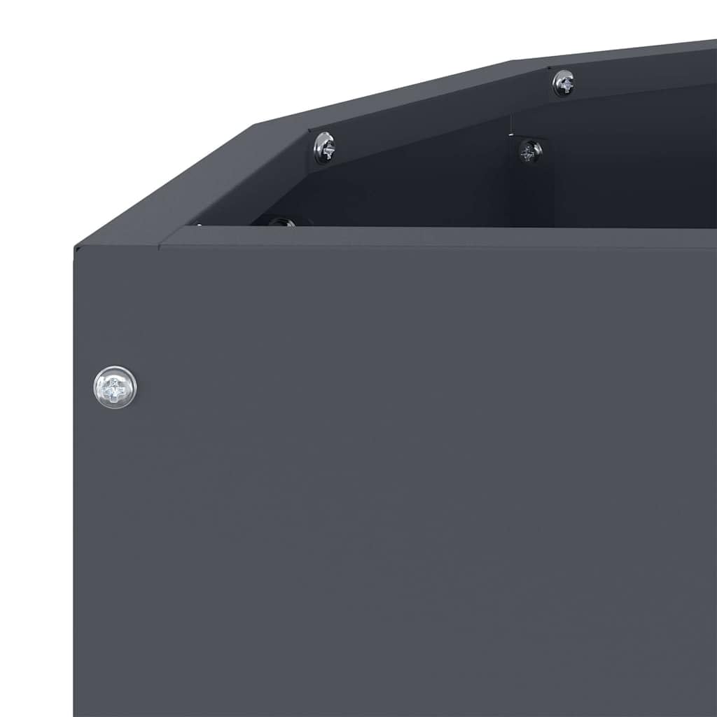 vidaXL Donica Antracyt 60 x 30 x 35 cm Stal, Doniczka ogrodowa na tarasy, wytrzymały pojemnik, stalowy uchwyt, zielona skrzynka na kwiaty, akcent do ogrodu