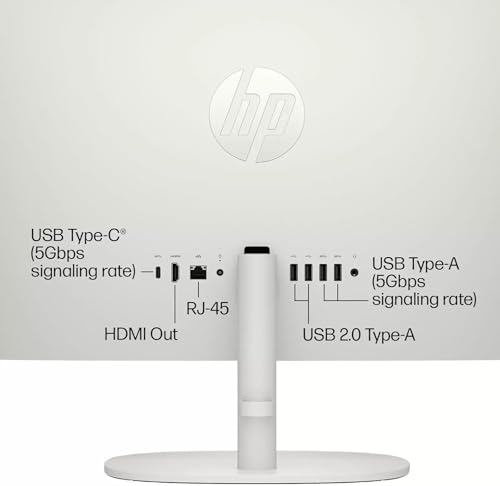 Image of HP 21.45 inch FHD All-in-One PC, Intel N200 Processor, 32GB DDR5 RAM, 1TB PCIe SSD, Bluetooth, WiFi 6, Super 6-in-1 DVD & Wired Keyboard & Mouse, Windows 11 Home, White
