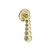 Mewutal 2pcs Solid Brass Cabinet Knobs Gold Drop Pulls Vintage Drawer Pendant Knobs Decorative Dresser Handles for Cupboard Wardrobe, with Screws (Gold)