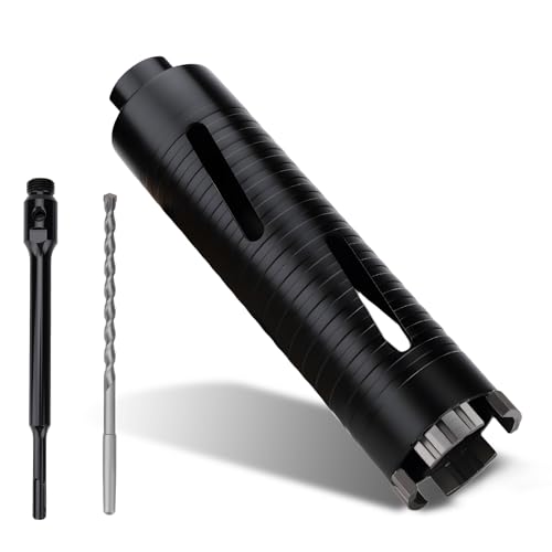MOXPIFY 52mm x 170mm Long Diamond Core Drill Bit Set with 240mm SDS Plus Shank. To Be Used In Concrete Masonry Brick Block Stone Granite.