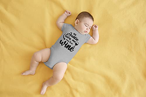 AW Fashions My Auntie Loves Me More Than Wine Baby Bodysuit Funny Adorable Cute Infant Bodysuit Girls Boys4