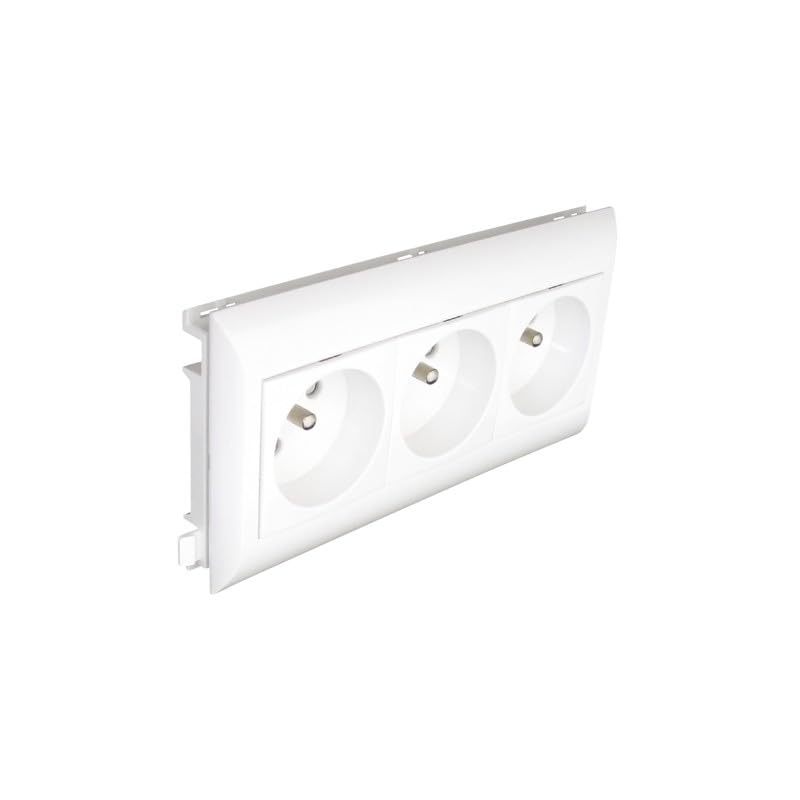 Base triple Efapel Quadro 45 blanche 6 modules encastrable L75