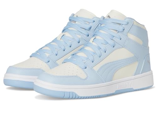 Image of PUMA Women's Rebound Layup Mid Shoes, White-Haute Tropic-Silver AH25, 10.5