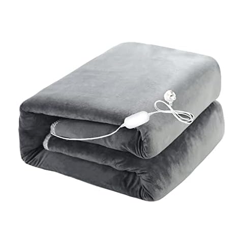 Yassiglia Electric Heated Blanket, Intelligent Timing Double-Control Thermostat Electric Mattress, Home Extra Large Heating Blanket 150*180cm (Gray , 180*150cm) Cover
