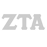 Zeta Tau Alpha ZTA Big Greek Letter Window Sticker Decal 4 Inches Silver