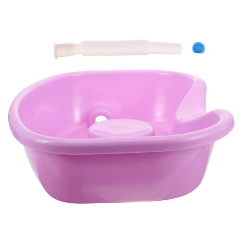 Didiseaon 1 Set Shampoo Basin Portable Hair Wash Basin Salon Hair Washing Tray Hair Washing Sink Hair Washing Tray for Kitchen Sink Portable Hair Washing Basin Hair Shampoo Purple Plastic