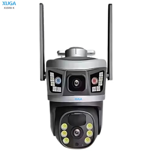 Image of XUGA - Cybernautt X15RB-K 6MP Dual Lens PTZ 4G Sim Wireless Outdoor CCTV Camera with Dual View | 360 | Night Vision | Siren Alarm| Outdoor | Gym | Farm | Home | Weatherproof | Use Air-tel 4G Sim
