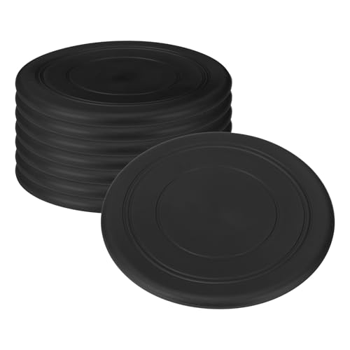 PATIKIL Flying Disc 7 Inch, 8 Pack Soft Silicone Colorful Flying Disk Flyer for Outdoor Sports Lawn Games, Black