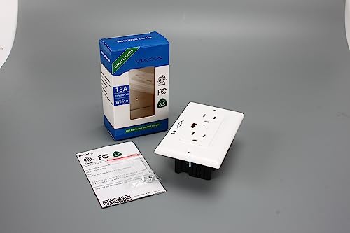 Vipmoon Wifi Smart Wall Outlet,5V 2.4A Usb Charger Duplex Receptacle Wall Socket,Tamper Resistant Outlet, Work With Amazon Alexa & Google Home App Control #TOP2