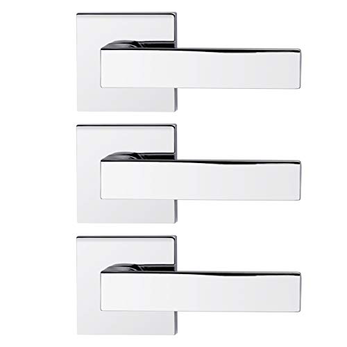 Gobrico - Pomos de cristal para puerta de dormitorio, cuarto de baño, pomos de puerta interior con cerradura Cover