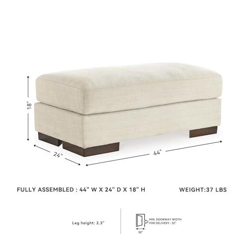 Image of Signature Design by Ashley Maggie Contemporary Accent Ottoman, Off White