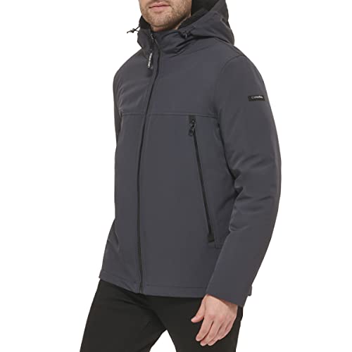 Image of Calvin Klein Men's Winter Coats - Sherpa-lined Hooded Soft Shell Jacket