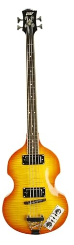 Ivy - Guitarra eléctrica de cuerpo sólido de 4 cuerdas, derecha, Cherry Sunburst (IVB-500 CS)
