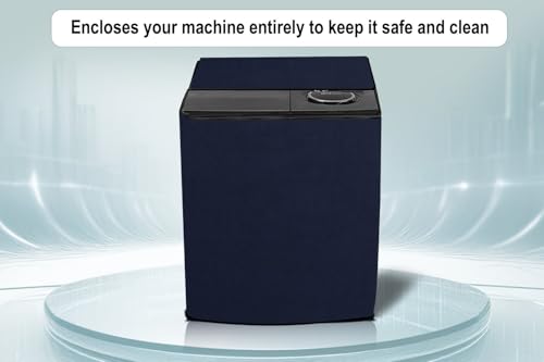 Image of Stylista Waterproof and Dustproof Polyester Washing Machine Cover Compatible for Godrej 10 Kg Semi-Automatic Top Loading WSEDGE NEO 100 5.0 PB3 SLGR, Blue