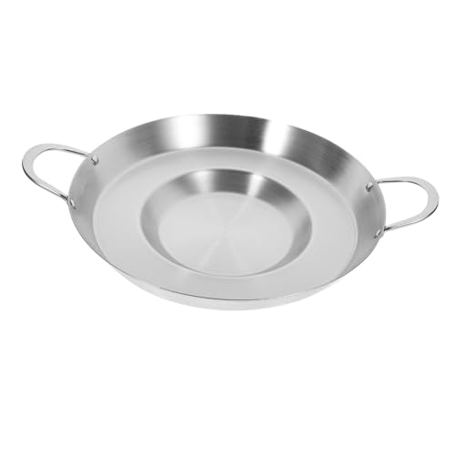 Veemoon Padella in Acciaio Inossidabile Piatta Concava Antiaderente per Uso Domestico Padella per Friggere Patate e Cibi