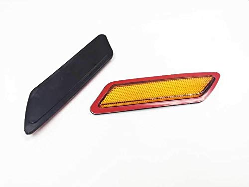 Hotsteelies 2PCS Crystal Amber Lens Front Side Marker Fender Bumper Reflector for BMW 2012-2015 F30 F31 3-Series Base Bumper Model