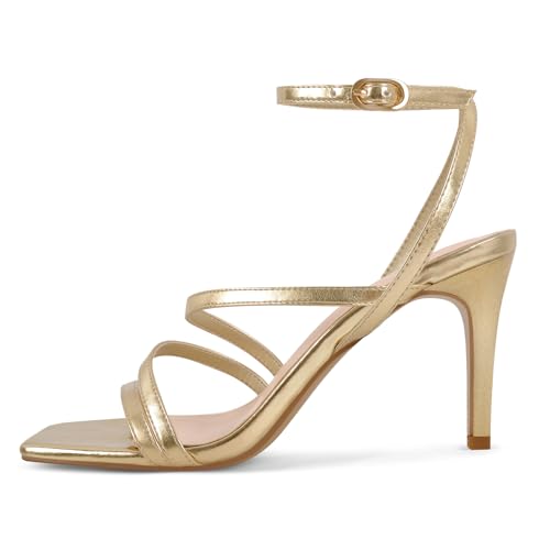 Strappy Heels for Women High Heels Ankle Heeled Square Open Toe Comfortable Sandals Strap Dress Shoes for Party Wedding2