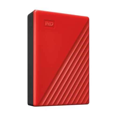 Image of WD Western Digital 5TB My Passport Portable Hard Disk Drive, USB 3.0 with Automatic Backup, 256 Bit AES Hardware Encryption,Password Protection,Compatible with Windows and Mac, External HDD-Red
