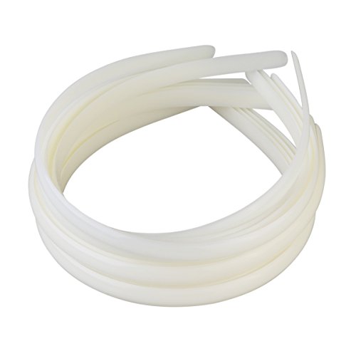 Pixnor 12pcs Women's Plastic Hair Headband 10mm Plain No Teeth Plastic Hair Bands