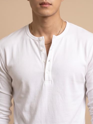 Image of BULLMER Men's Trendy Full Sleeve Henley Neck T-Shirt | Cotton Blend Solid Casual Tee | Stylish Menswear for Everyday | Sizes S to 2XL - Pack 1