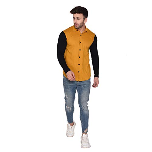Image of Geum Men's Cotton Full Sleeve Spread Collar Casual Shirt