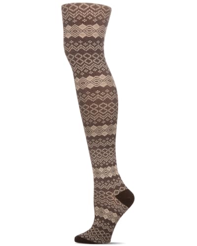 Image of MeMoi Horizontal Diamond Cotton Blend Sweater Tights