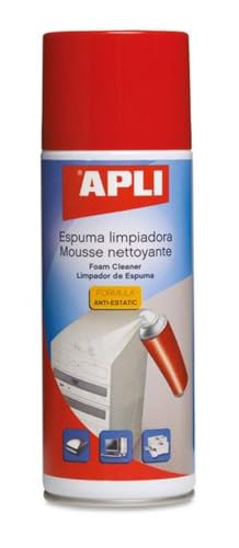 APLI 11300 - Espuma limpiadora multiusos 400 ml. Fórmula antiestática. Ideal para equipos informáticos