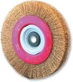 Cepillo circular alambre ondulado, diam. 200, 6 hileras, multieje, acero latonado 0,30mm